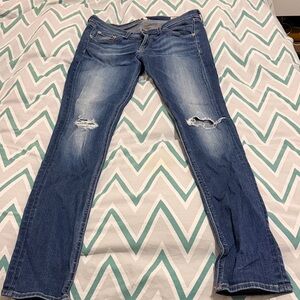 rag & bone Blue Distressed Skinny Jeans